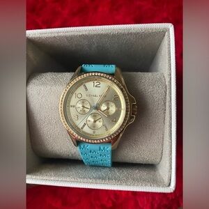 Michael Kors Gold and Blue Women's Watch,Michael Kors Watch,Excellent condition.